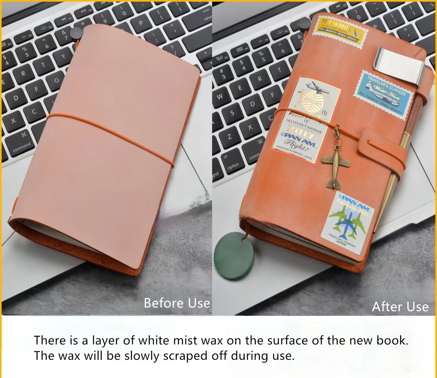 White Mist Wax Leather Traveler's Notebook  