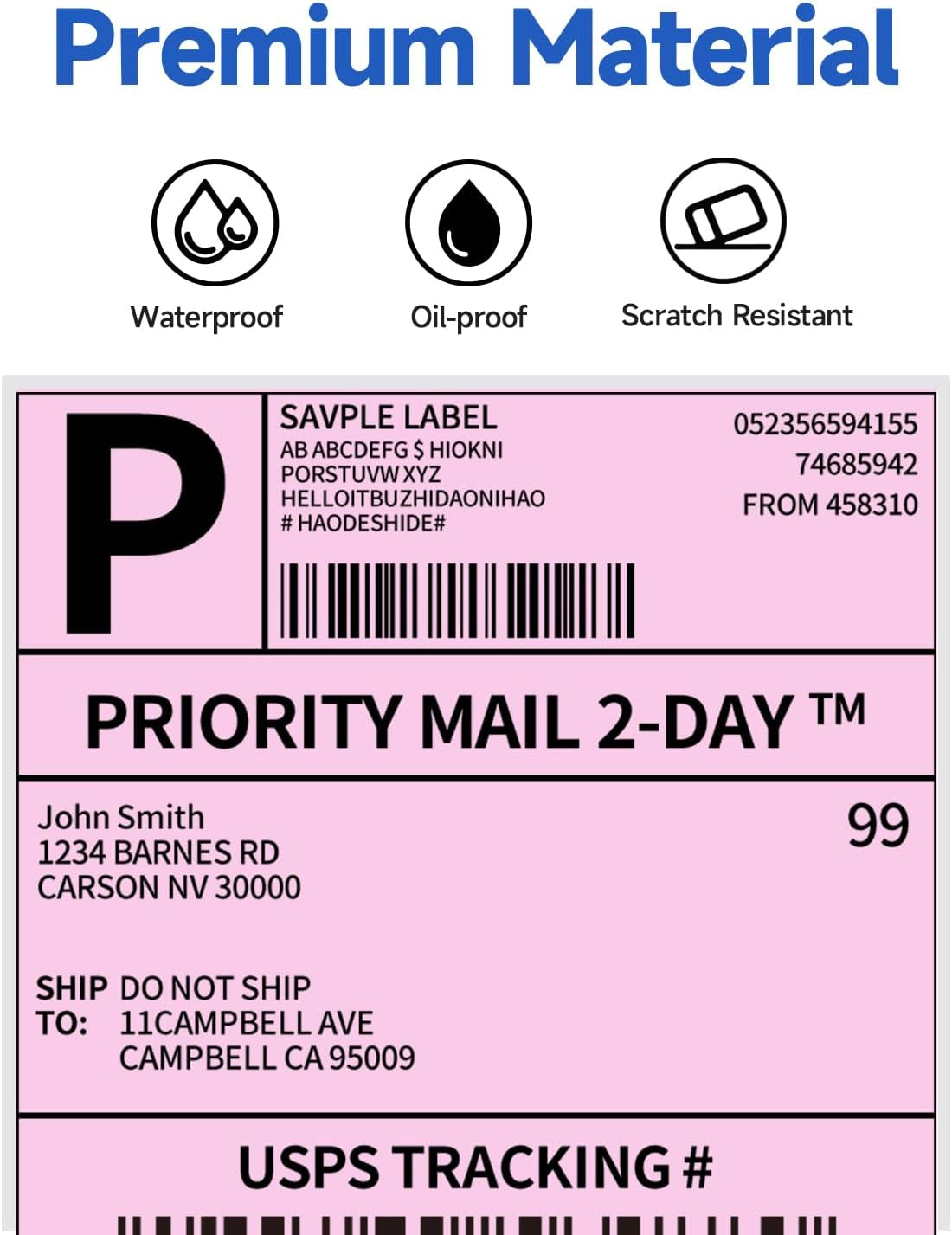 4x6 Pink Thermal Shipping Labels, 500-Pack 