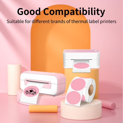 2” Pink Circle Thermal Label, 750 Labels