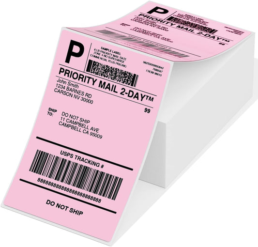 4x6 Pink Thermal Shipping Labels, 500-Pack 